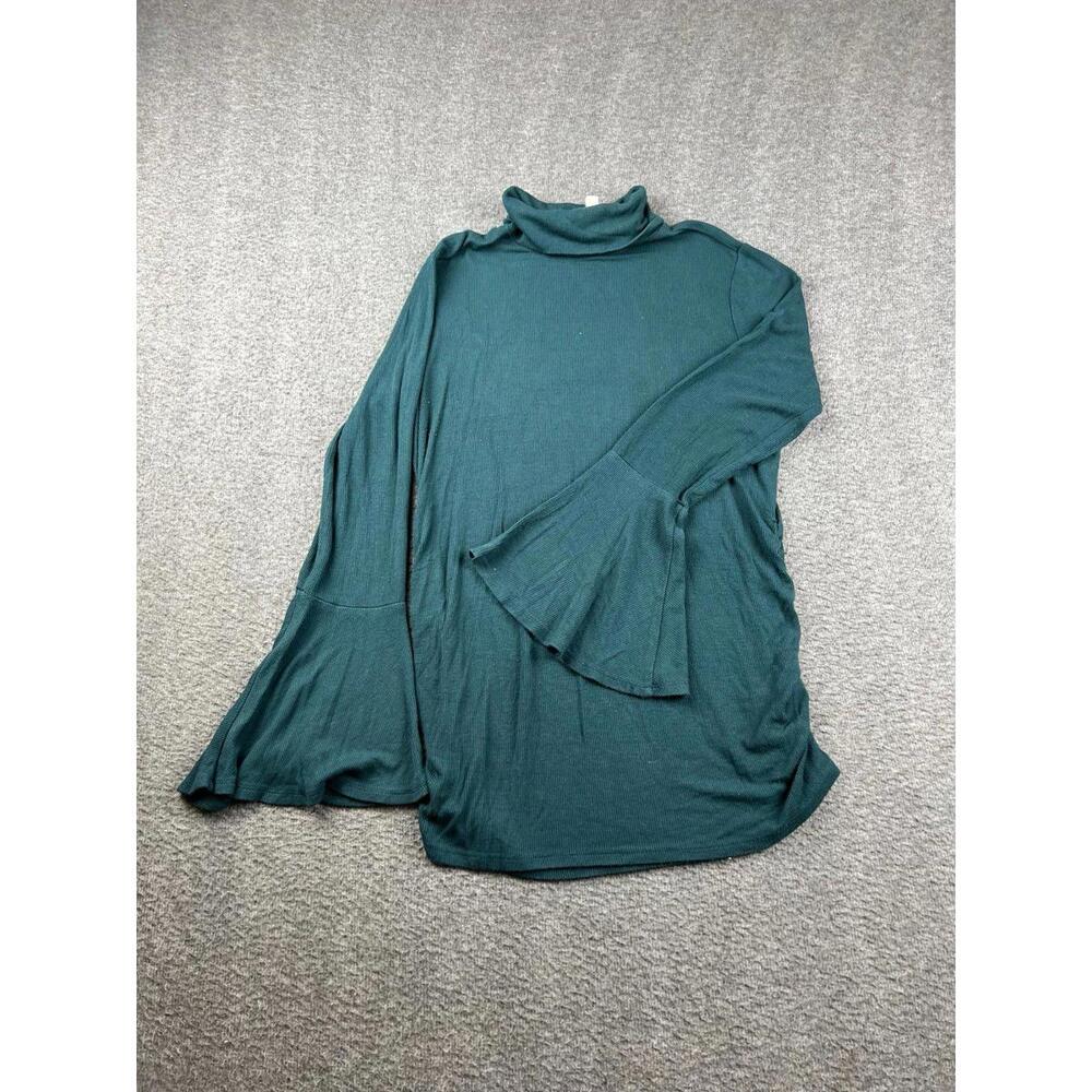 Jessica Simpson Maternity Dark Green‎ Bell Sleeve Turtleneck Top Size Medium